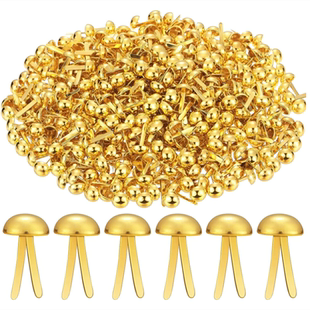 8MM金色圆头双脚钉金属蘑菇头两脚钉泡钉 服饰工艺品DIY装饰箱包