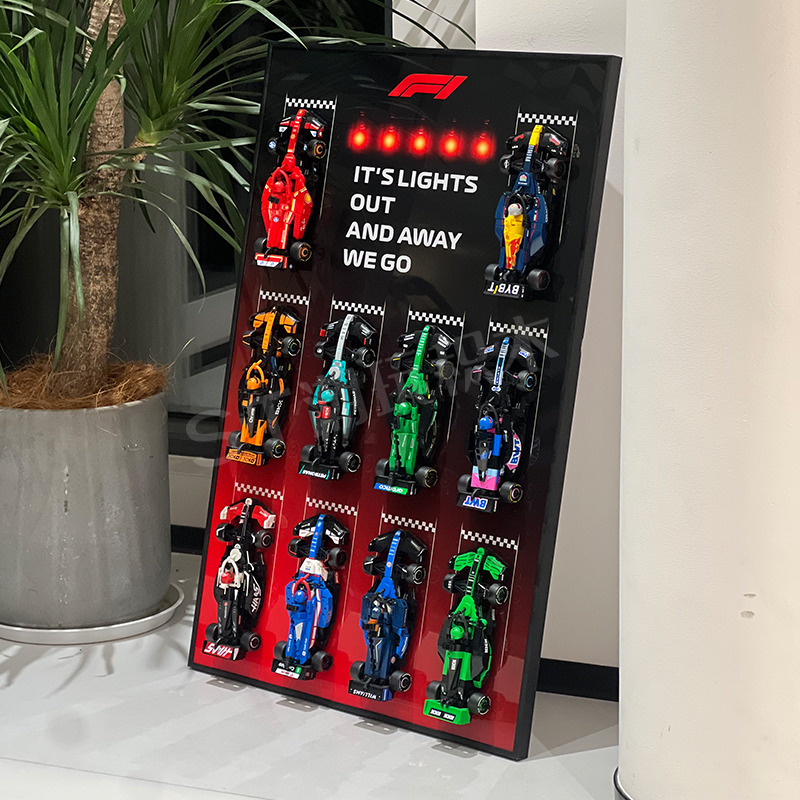 适用于乐高2025speedF1车队10件套积木赛车上墙展示创意收纳相框