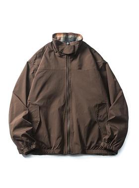 edge studio 边缘工作室立领宽松短款宽松夹克两面穿外套棉服男装