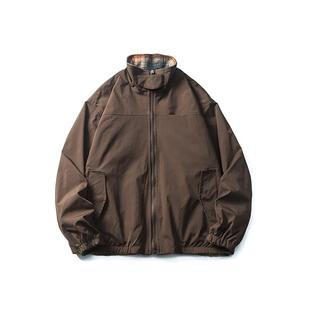 宽松夹克两面穿外套棉服男装 边缘工作室立领宽松短款 studio edge