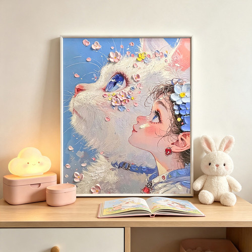 《小猫》立体轻奢复古现代装饰画