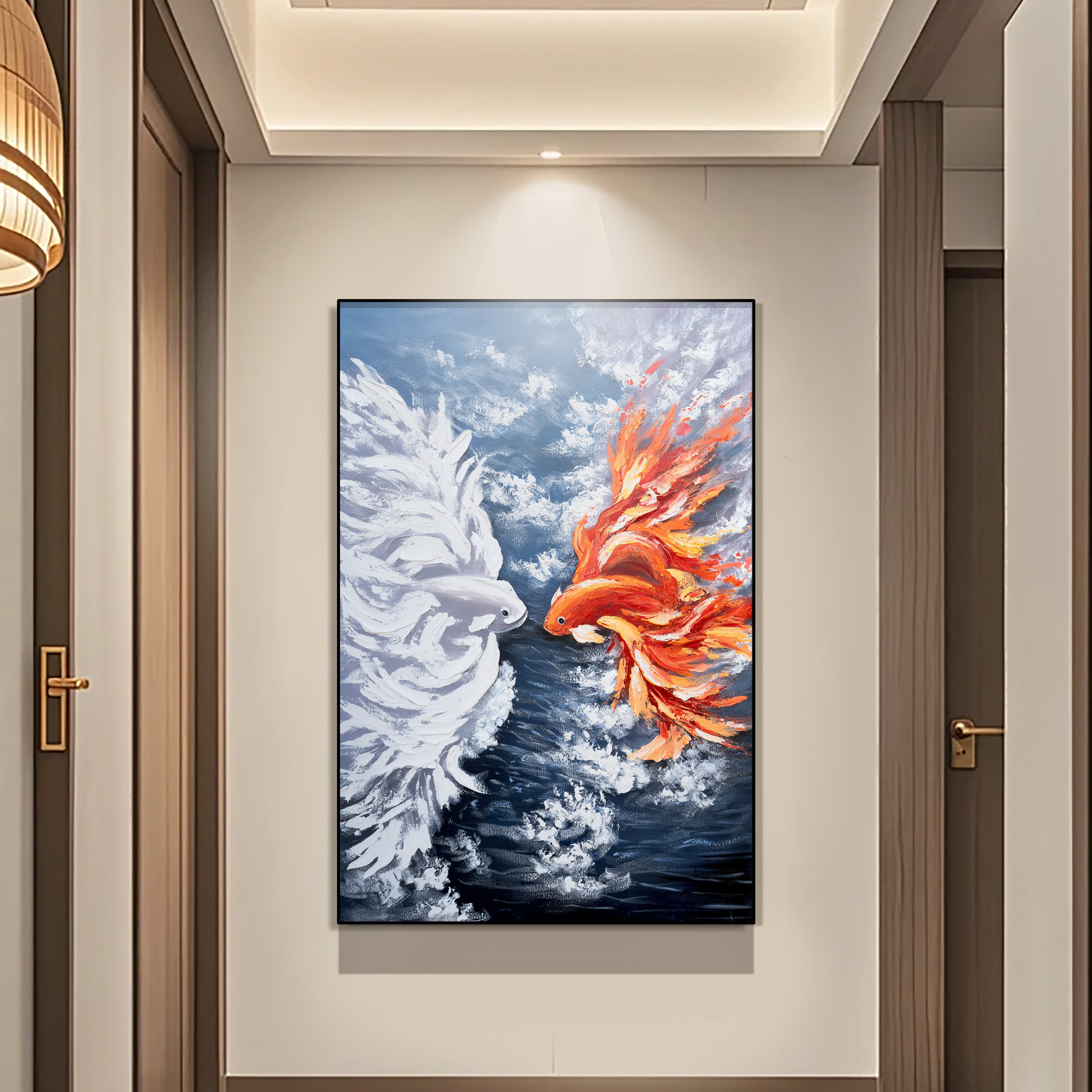 【斗鱼】海浪鱼森系温馨现代轻奢美式复古中古高级装饰挂画图片
