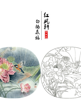 有步骤花鸟工笔画白描底稿