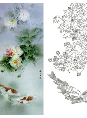 王少卿工笔画白描底稿临摹