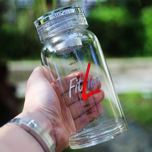 德国PM fitline三合一专用高鹏玻璃杯500ml 带刻度带隔热带带滤网