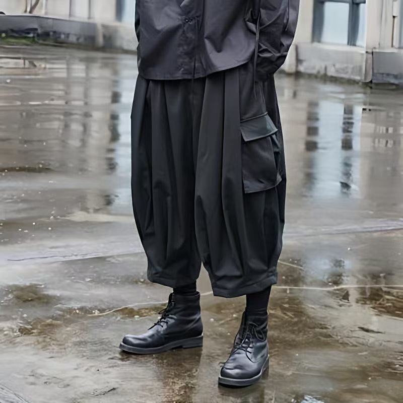 2025夏季新款山本耀司男女款设计暗黑日系工装多袋宽松阔腿直筒裤