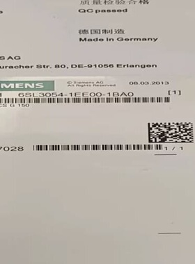 议价卡6SL3054-0-1-3-EE00-1AA0-1BA-Z Z=F01=G0=U0-01-02-03=S0