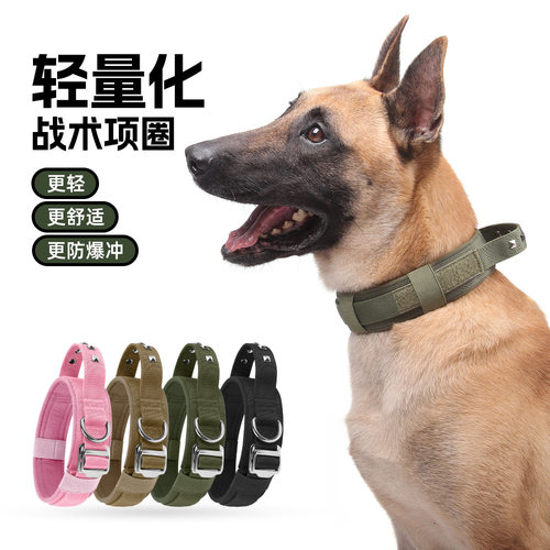 跨境狗狗项圈宠物脖圈中大型犬防爆冲可调节尼龙铆钉防走丢狗项圈