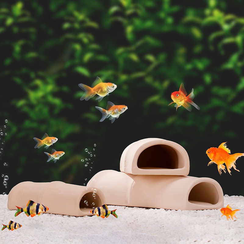陶罐躲避洞鱼躲避屋产卵洞鲷罐虾屋虾窝虾罐异型鱼繁殖罐鱼缸造景