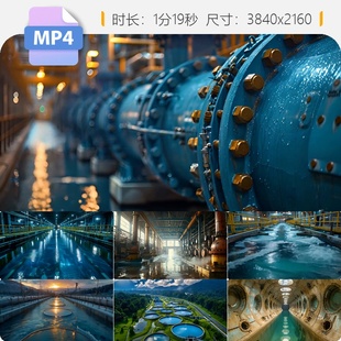 高清污水处理厂自来水厂废水净化航拍沉淀过滤池质检环保视频素材