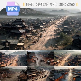 高清西周周朝建筑街道临淄城集市宫廷纪录片中国历史古建视频素材