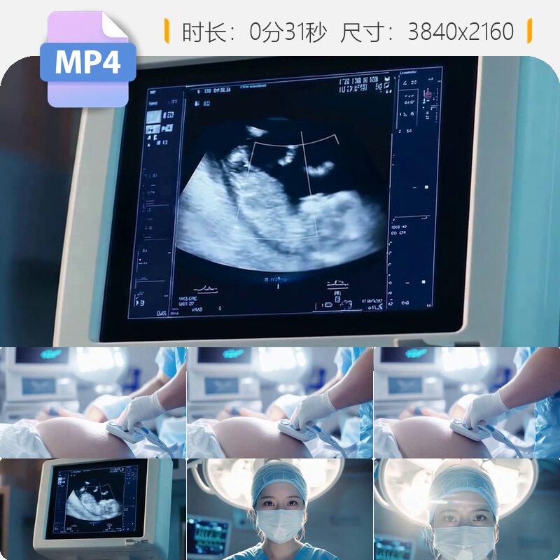 高清产科医院产检分娩原创孕妇生产新生儿视频素材
