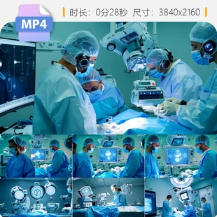 高清手术机器人未来医疗AI人工智能大数据健康设备生物科视频素材