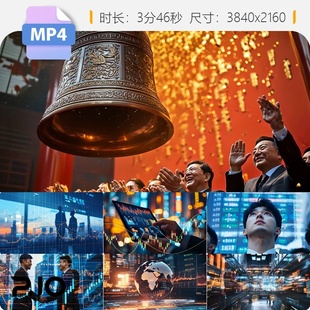 高清金融科技企业上市敲钟IPO股票证券商务合作投资共赢视频素材