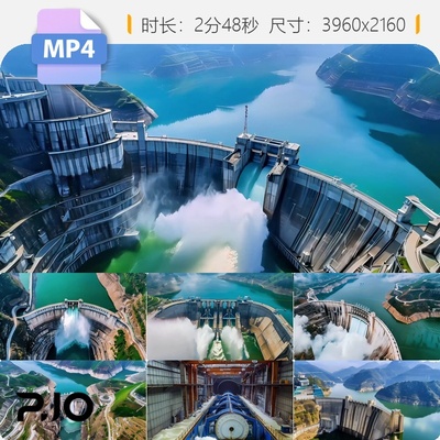 高清航拍白鹤滩水电站大坝金沙江超级水利工程清洁能源视频素材