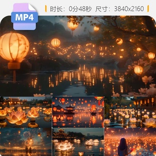高清元宵节除夕花灯庙会祈福中国风传统繁华正月十五闹花视频素材
