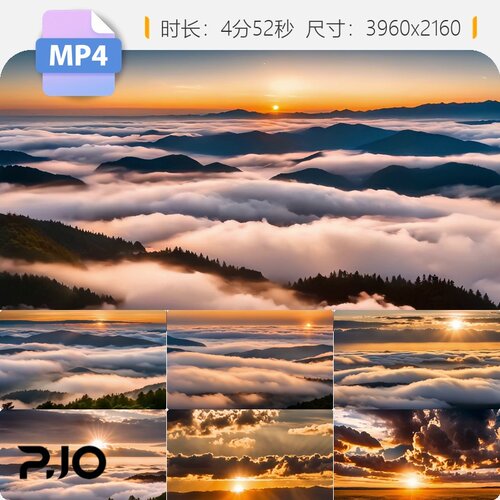 高清日出云海清晨朝阳延时航拍唯美大气史诗震撼东方曙光视频素材