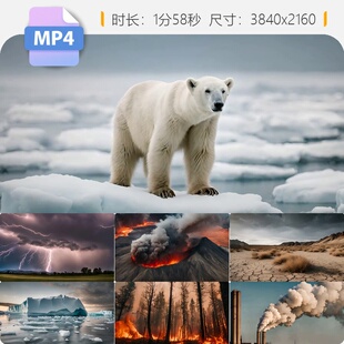 高清环境恶化自然灾害极端天气世界末日火山喷发干旱洪水视频素材