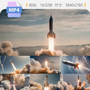 高清火箭发射祖国强大航天重器飞船升格慢动作卫星探索视频素材