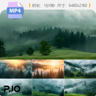 高清4K超宽屏清晨森林朝阳雾气自然风光生态绿色大兴安岭视频素材