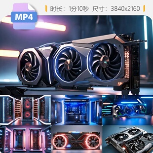 高清4K赛博朋克电脑主机显卡服务器GPU芯片8ti算力以视频素材