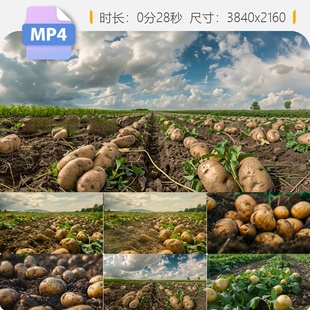 高清土豆种植有机蔬菜大棚丰收农业园经济作物绿色视频素材