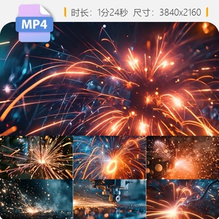 高清机械切割焊花工业火花四溅焊接车间重金属激光制造设视频素材