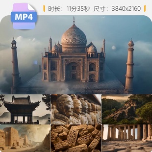 高清古代世界八大原创文明遗迹视频素材