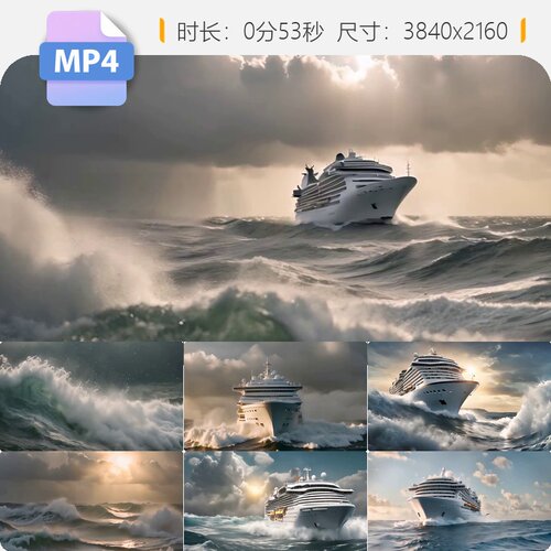 高清乘风破浪巨轮4K远洋启航扬帆新征程励志奋进宣传片尾视频素材