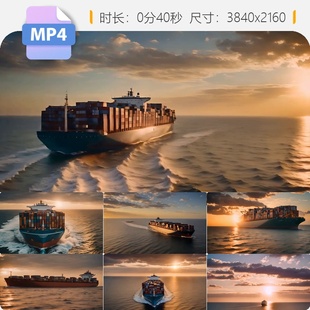 高清远洋集装箱万吨货轮出海航拍4K巨轮运输海上丝绸之路视频素材