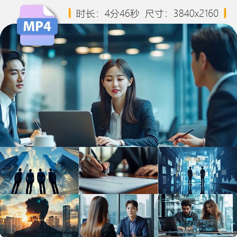 高清4K智慧商务谈判合作签约仪式职场精英团队会议洽谈成视频素材