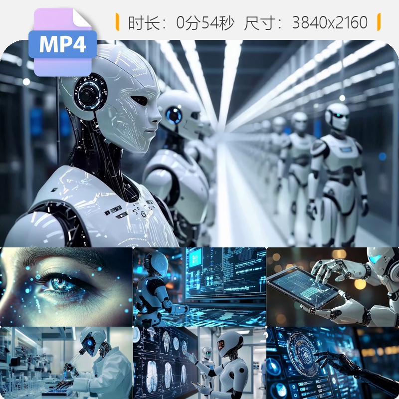 高清AI时代人工智能机器人引领未来数字化科技生活发展视频素材