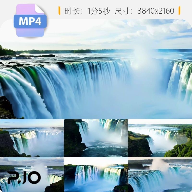 高清尼亚加拉大瀑布美国急流阳光溪自然保护区唯美空镜视频素材