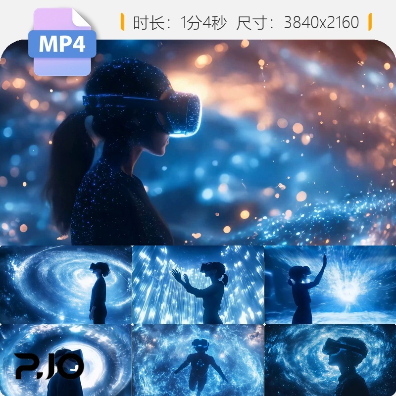 高清虚拟世界VR眼镜元宇宙人工智能增强现实体验穿戴技术视频素材