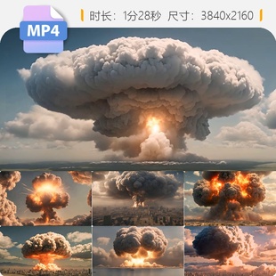 高清原子弹氢弹爆炸合集水中太空核战争武器放射源超级视频素材