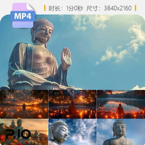 高清古佛像禅意静心冥想艺术文化传承历史积淀宗教氛围视频素材
