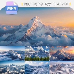 高清雪山云海日照金山贡嘎四姑娘峰森林湖泊延时航拍震撼视频素材