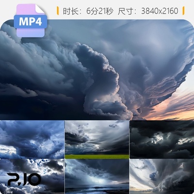 高清4K乌云密布雷暴风雨极端恶劣天气延时变幻城市暗沉视频素材