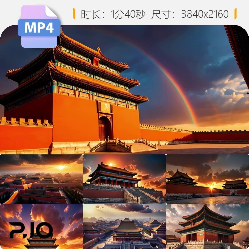高清北京故宫紫禁城日出日落云海延时摄影中国风皇家园林视频素材