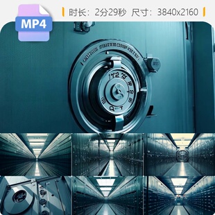 高清银行金库保险库防盗贵重物品储存资门财产安全箱地下视频素材