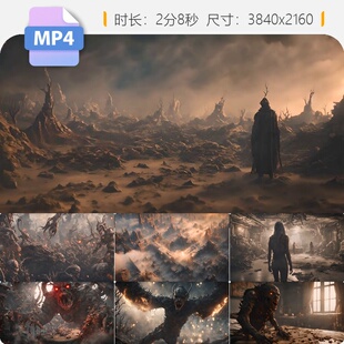 高清噩梦恐怖地狱惊悚片鬼世界末日生化危机魔境专业特效视频素材