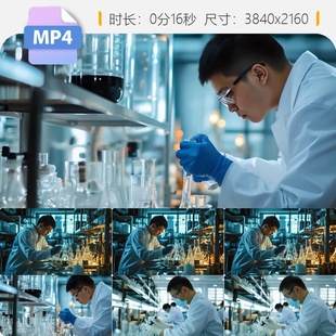 高清化学实验室科研视频反应合成材料纳米生物环境药发能视频素材