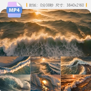 高清大海浪滔天翻滚乘风破浪升格慢动作气势磅礴壮观视频素材