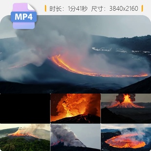 高清火山爆发岩浆喷发地震自原创然灾害烟雾弥漫实拍视频素材