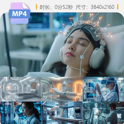 高清医疗健康智慧科技体检医院CT医生健康研究CT扫描设备视频素材