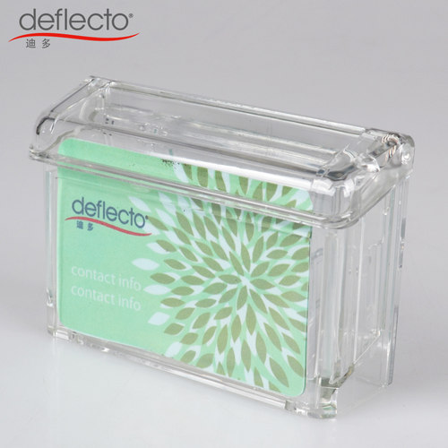 迪多挂墙式翻盖名片收纳盒防雨防尘名片盒透明卡片收纳盒带盖子名片座配双面胶名片夹室外名片架