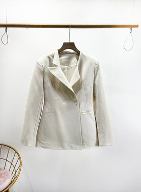 VANE设计感时尚显瘦百搭外套2025秋装新款不规则领收腰西装25295