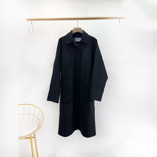 中长款 SELF简约款 新款 大衣2025冬装 小翻领双面外套女9008 宽松时尚