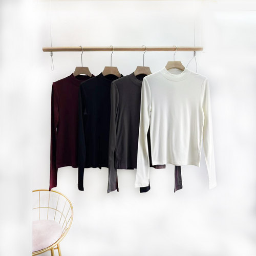 闰熙runxi复古高领休闲打底衫