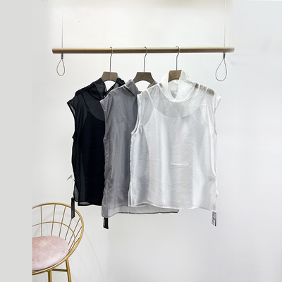 PUTIAN复古休闲吊带背心套装夏装新款韩版百搭宽松衬衫两件套607